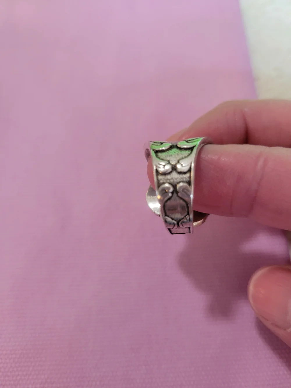 Ornate Silver-Tone Floral Scroll Ring - Women Jewelry